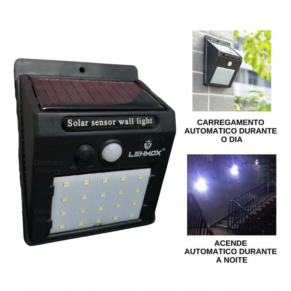 Luz De Led Solar 20 A 100 Leds área Externa Sensor Movimento - 2