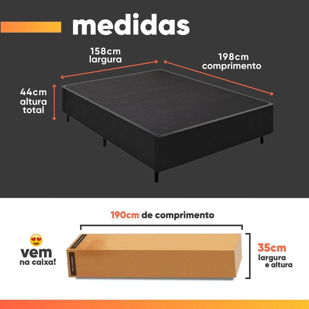 Cama Box Desmontável Com Baú Lateral Queen Para Colchão De 1,58m Sider Preto - 2