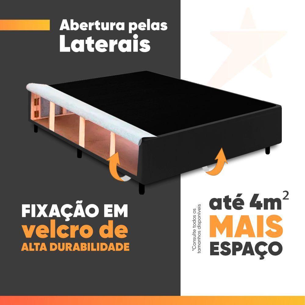 Cama Box Desmontável Com Baú Lateral Queen Para Colchão De 1,58m Sider Preto - 3