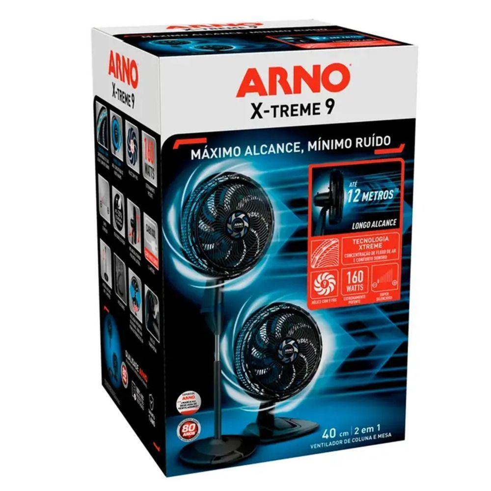Ventilador 40cm Arno Coluna 2 Em 1 X-treme 9 Ve9m - 2720017493 Preto 110V - 8