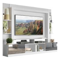 Estante Com Suporte Tv 65" E Espelho Oslo Multimóveis V3381 Branca/Lacca Fumê Branco/Lacca Fumê - 1