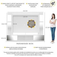 Estante Com Suporte Tv 65" E Espelho Oslo Multimóveis V3381 Branca/Lacca Fumê Branco/Lacca Fumê - 6