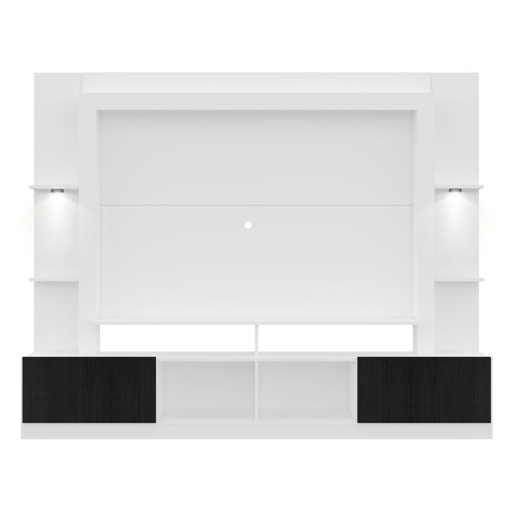 Estante Com Suporte Tv 65" E Leds Berlim Multimóveis V3384 Branca/Preta Branco/Preto - 3