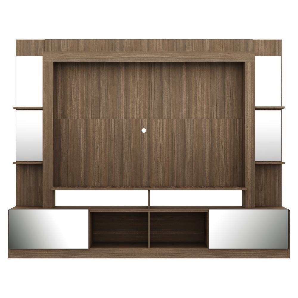 Estante Com Suporte Tv 65" E Espelho Oslo Multimóveis V3381 Madeirada/preta Madeirado/preto - 6