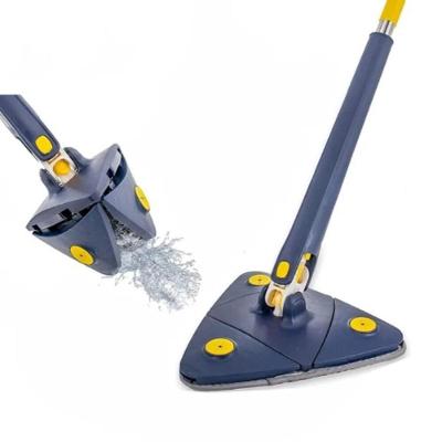 Esfregão Mop Giratório Limpa Vidros Esfregão 360 Graus Rodo Limpeza Microfibra Articulado - Azul