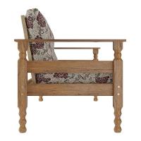 Jogo Sofá Madeira Maciça 3 Lugares E 2 Poltronas Liz Multimóveis Vcr7001 Floral Vermelho Floral Vermelho - 3