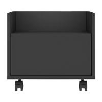 Kit Com 2 Mesas De Cabeceira 40 Cm Com Rodízios Multimóveis Mp4045 Preta - 3