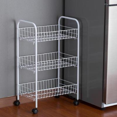 Carrinho Organizador 3 Prateleiras Cesto Multiuso Fruteira Salao Lavanderia Brinquedos Varanda Porta Trecos Branco
