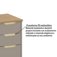 Balcão 2 Portas E 3 Gavetas Com Bancada Ilha Lumina Luciane Cinammon/freijó - 3