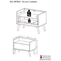 Kit com 2 Mesas de Cabeceira 60 Cm com Pés Retrô Branca - 5