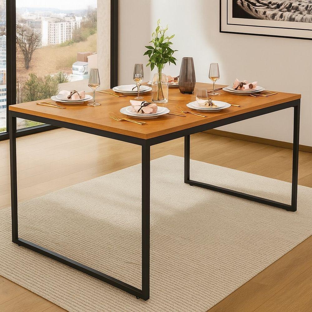 Mesa Industrial Freijó 1,20m X 0,80m Estrutura De Metal Tampo Mdf - 2