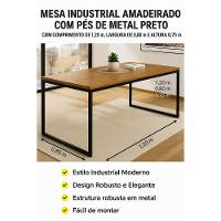 Mesa Industrial Freijó 1,20m X 0,80m Estrutura De Metal Tampo Mdf - 4