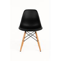 Conjunto Mesa Redonda Branca 90cm + 4 Cadeiras Eames Pretas Pés Madeira Sala Jantar Cozinha Moderna - 3