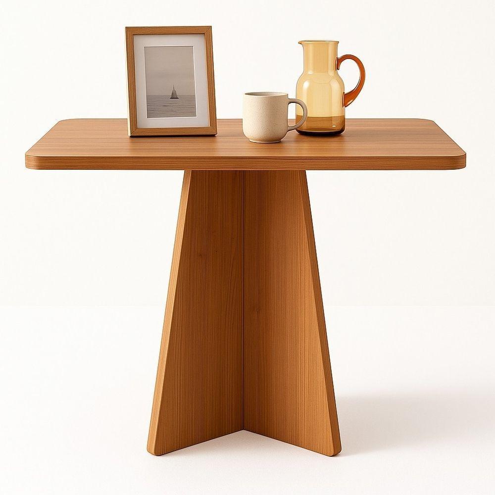 Mesa Quadrada Em Mdf Freijó – Base Central Moderna E Design Sofisticado - 2