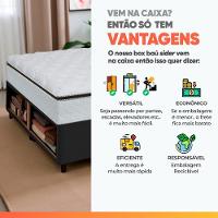 Cama Box Baú King Gazin Colchão Com Molas Ensacadas 193x203x78cm Tower Branco / Preto - 8