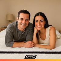 Cama Box Baú King Gazin Colchão Com Molas Ensacadas 193x203x78cm Tower Branco / Preto - 9