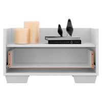 Kit com 2 Mesas de Cabeceira 60 Cm com Pés Quadrados Branca