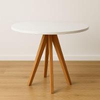 Conjunto Mesa Redonda Branca 90cm + 4 Cadeiras Eames Pés Madeira Sala Cozinha Jantar Moderna - 3