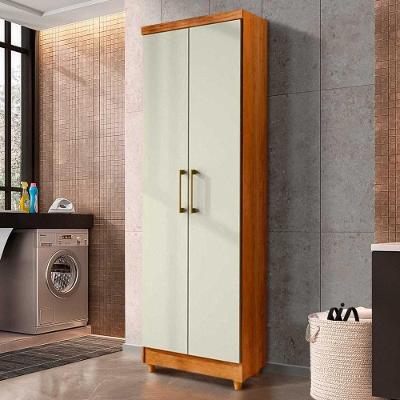 Armário Multiuso 2 Portas 188x50 Sapateira Repleta Cedro/areia