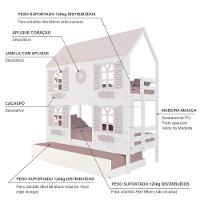 Treliche Casinha Bela Com Coração 4 Janelas Venezianas - Madeira Maciça Branco/rosa Housin