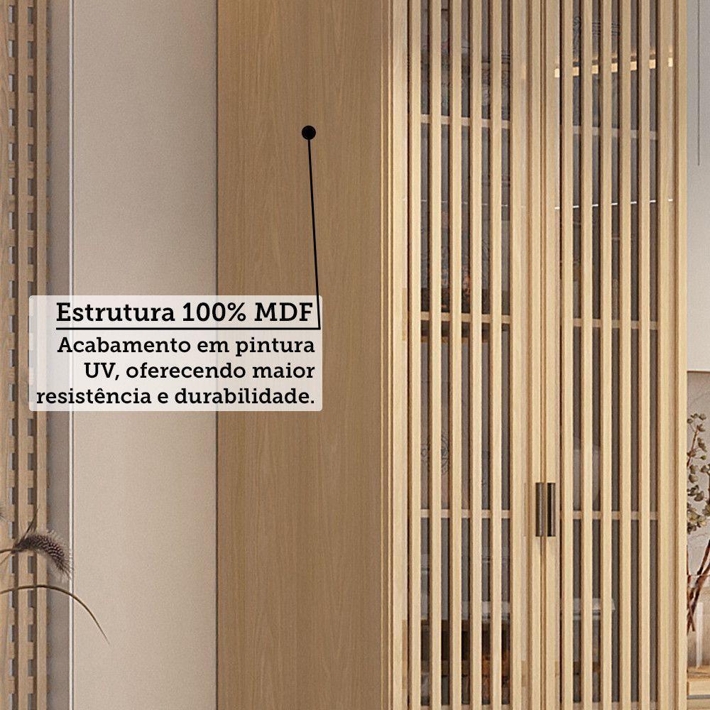 Cristaleira 70cm 2 Portas Com Vidro Aura Luciane Móveis Carvalho - 4