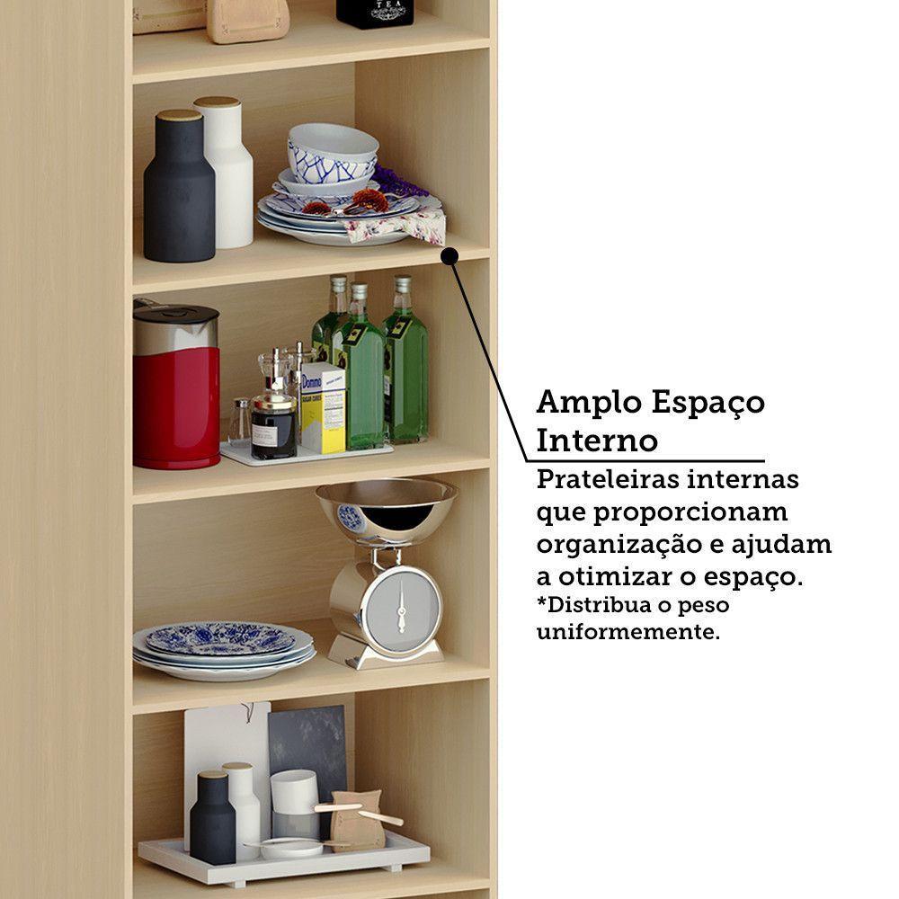 Cristaleira 70cm 2 Portas Com Vidro Aura Luciane Móveis Carvalho - 7