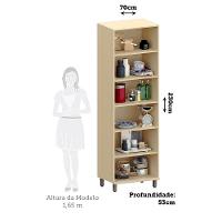 Cristaleira 70cm 2 Portas Com Vidro Aura Luciane Móveis Carvalho - 3