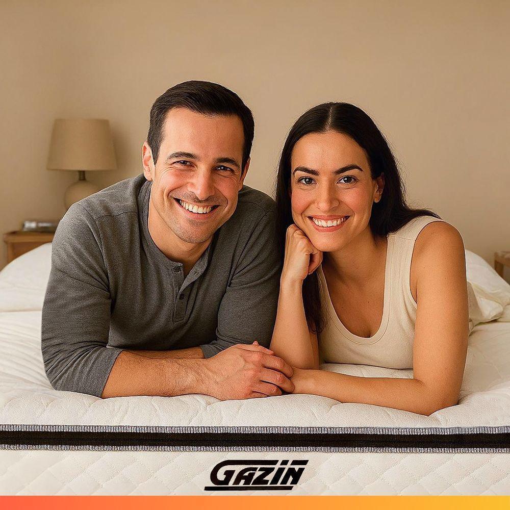 Cama Box Baú King Gazin Colchão Com Molas Ensacadas 193x203x78cm Tower Branco / Cinza - 9