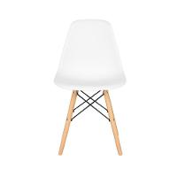 Conjunto Mesa De Jantar 90cm Quadrada Em Madeira+4 Cadeiras Eames Brancas Pés De Madeira - 3