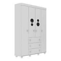 Guarda Roupa 4 Portas e 3 Gavetas Pimpolho Branco - 2