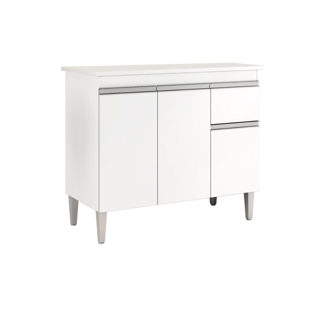 Balcão Para Cozinha 3 Portas Forks Branco - 3