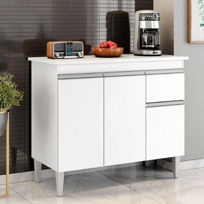 Balcão Para Cozinha 3 Portas Forks Branco