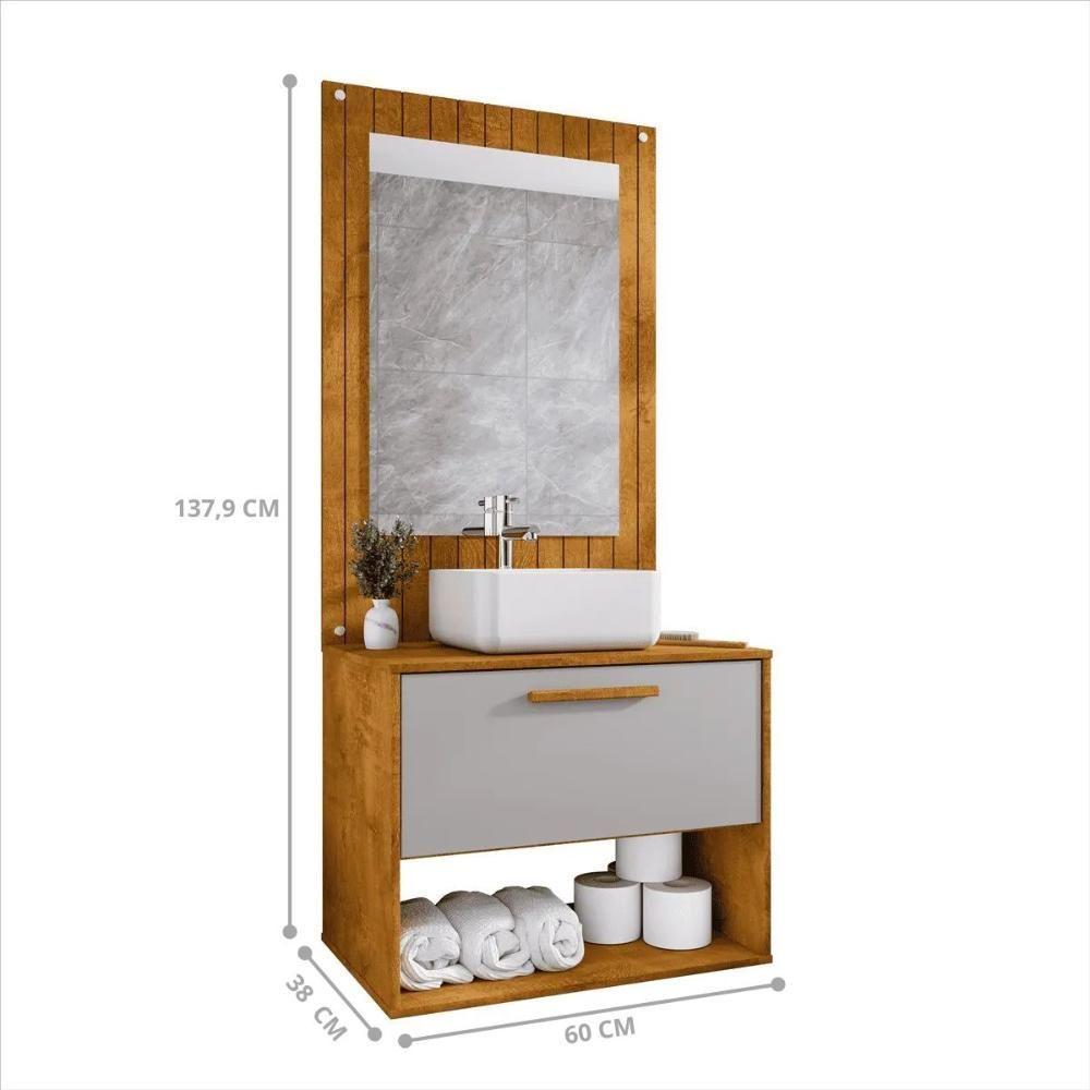 Kit Para Banheiro Espelho Ribeiro Naturalle-off White - 6