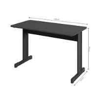 Mesa De Computador Bloc 1200 Ale Preto Onix Sem Gavetas - 2