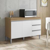 Balcao De Cozinha Virginia 2pt 1,20m Amendoa Branco - 1