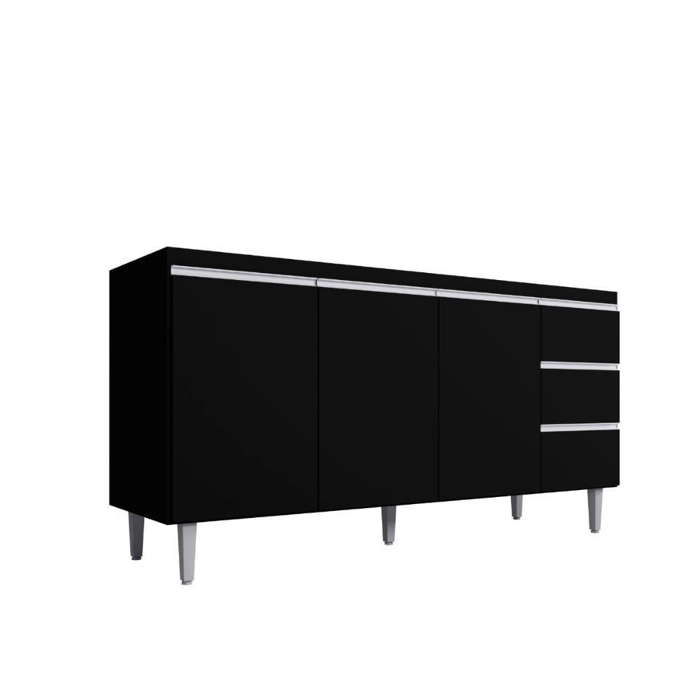 Balcao De Cozinha Virginia 3pt 1,50m Preto Fosco - 3