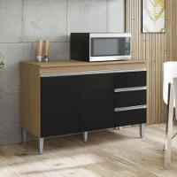 Balcao De Cozinha Virginia 2pt 1,20m Amendoa Preto - 1