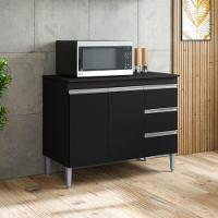 Balcao De Cozinha Virginia 2pt 1m Preto Fosco - 1