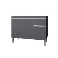 Balcão Para Cozinha 2 Portas Forks Cinza Fosco - 3