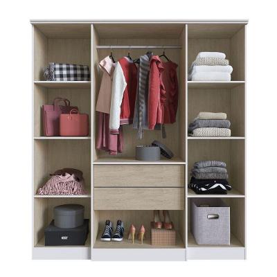 Guarda Roupa Casal CR35073 4 Portas Bater 2 Gavetas Branco MDP