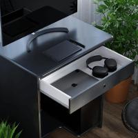 Escrivaninha Mesa Para Computador Com Gaveta Suiça Preto - 5