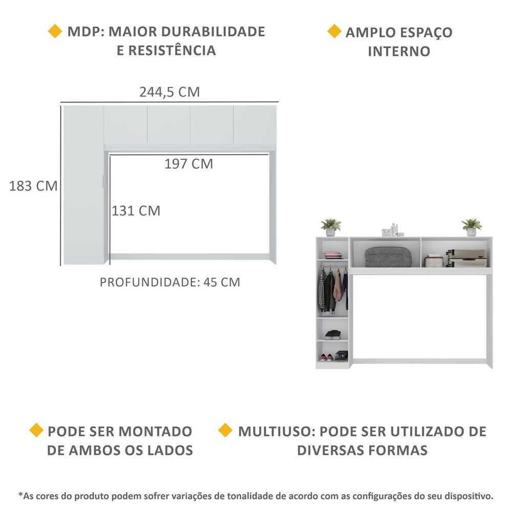 Guarda Roupa 5 Portas Dublin Multimóveis Mp4021 Branco - 6
