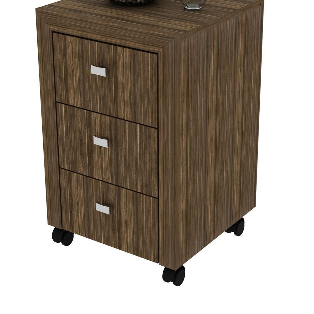 Gaveteiro Com Rodízios Multimóveis Vcr25018 Nogal Nogal - 3