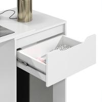 Mesa Home Office Com Gaveta Baku Branco - 4