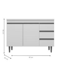 Balcao De Cozinha Virginia 2pt 1m Branco - 2