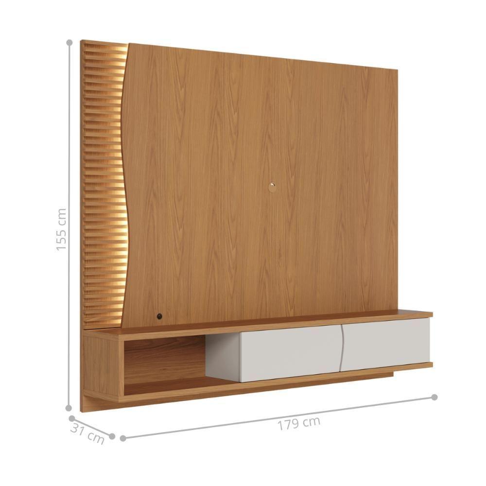 Mesa Com Home Para Tv Reno Freijo Off White Matte - 5