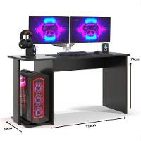 Mesa Escrivaninha Gamer Valorant Com Espaço Para Gabinetes E Monitores Estilo Moderno - 5