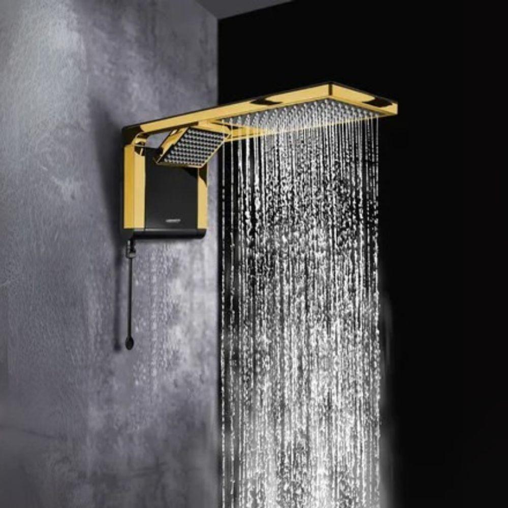 Chuveiro Ducha Acqua Duo Ultra Preto Matte Gold 7800w Lorenzetti 220V - 2