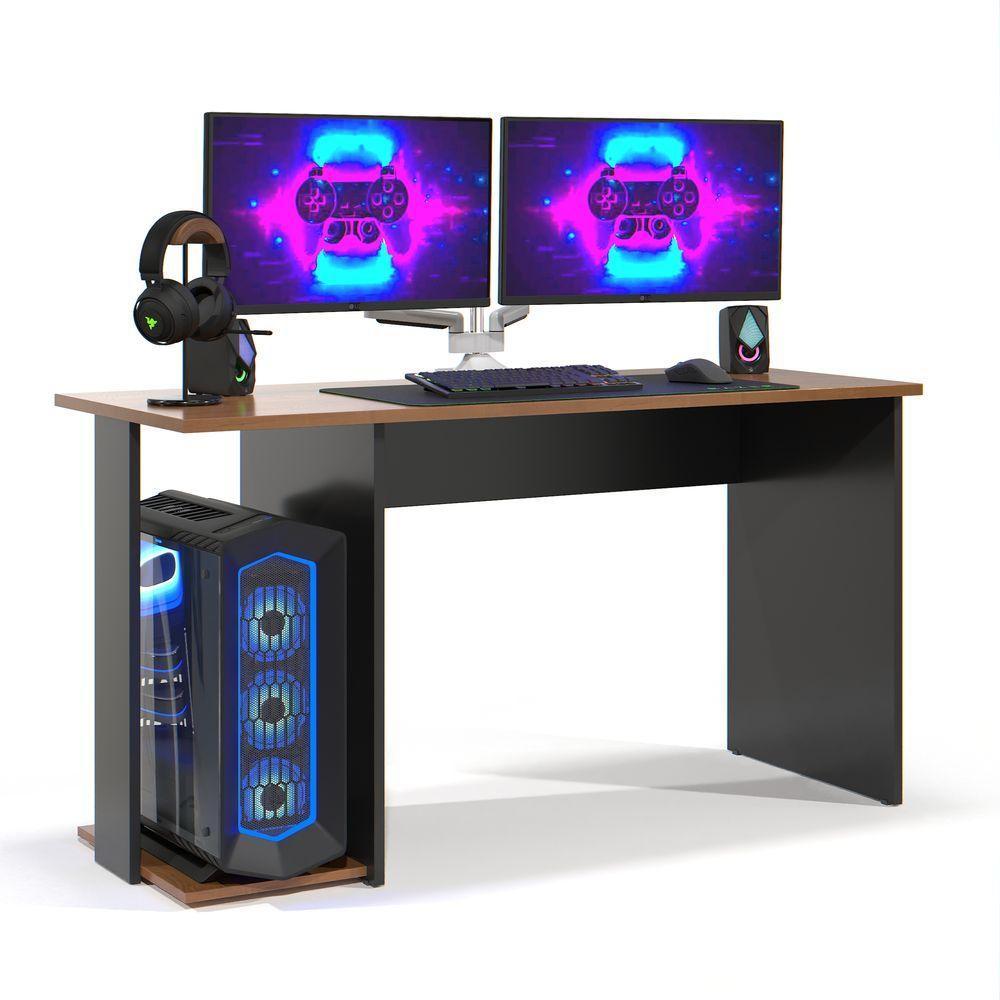 Mesa Escrivaninha Gamer Valorant Com Espaço Para Gabinetes E Monitores Estilo Moderno - 3
