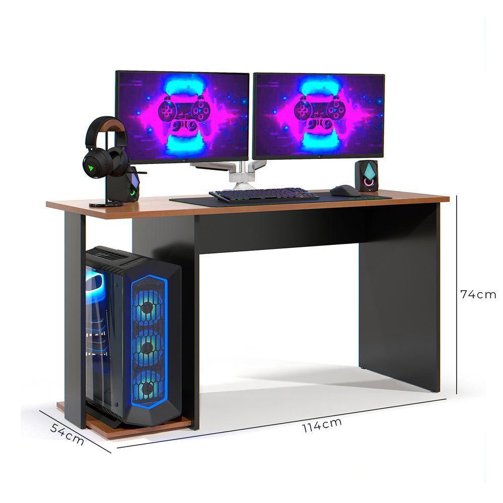 Mesa Escrivaninha Gamer Valorant Com Espaço Para Gabinetes E Monitores Estilo Moderno - 5